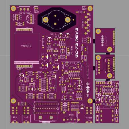 PCB Préamp GC-73 v3  ou v3/F + Fet-DI (Neve Clone) ProAudio G.C. - 4