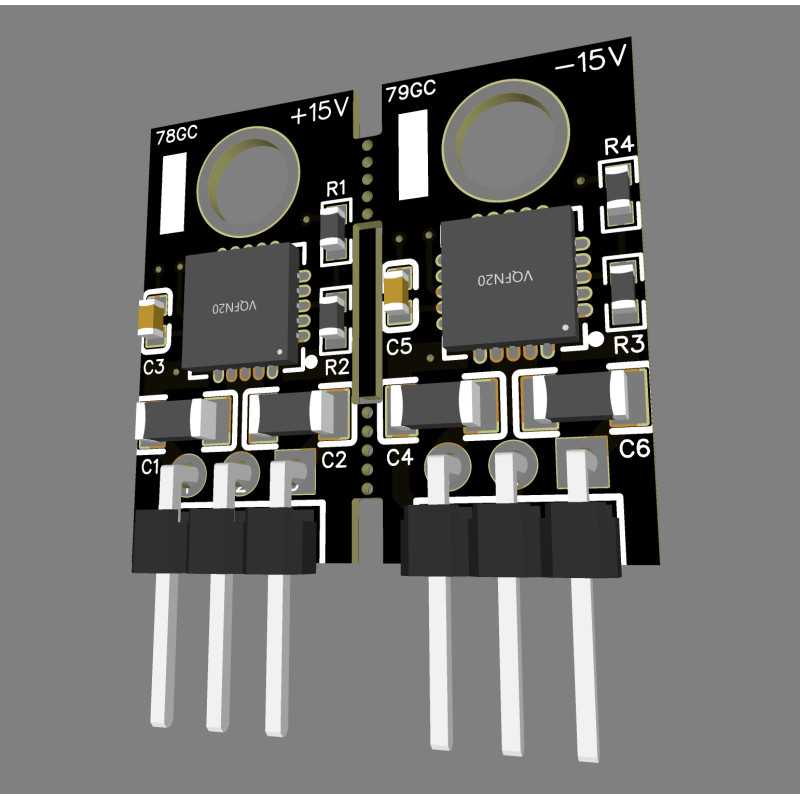 Pair Voltage regulator  +15V -15V ultra low noise ProAudio G.C. - 2